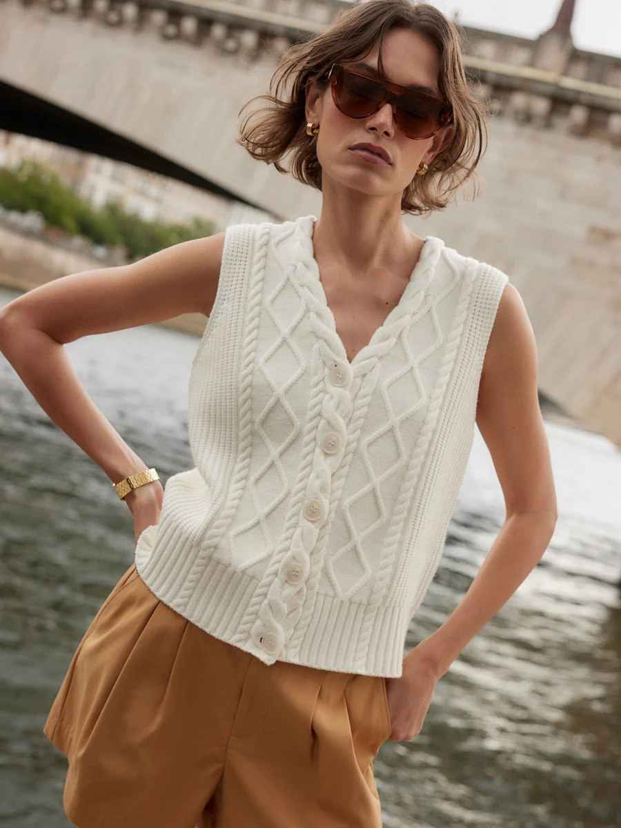 Tatyana Cable Knit Vest | Varley US | Varley US
