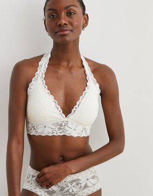 Aerie LOVE! Lace Padded Halter Bralette | American Eagle Outfitters (US & CA)