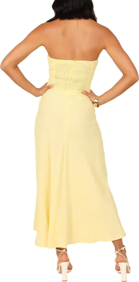Rosetta Cutout Cotton & Linen Strapless Dress | Nordstrom