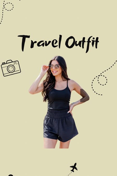 Travel outfit 
Airport outfit 
Active romper 
Activewear 

#LTKfindsunder50 #LTKtravel #LTKActive