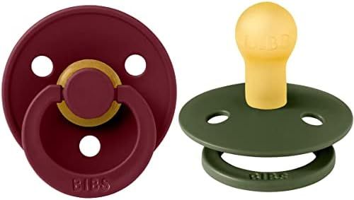BIBS Baby Pacifier | BPA-Free Natural Rubber | Made in Denmark | Elderberry/Hunter Green 2-Pack (0-6 | Amazon (US)
