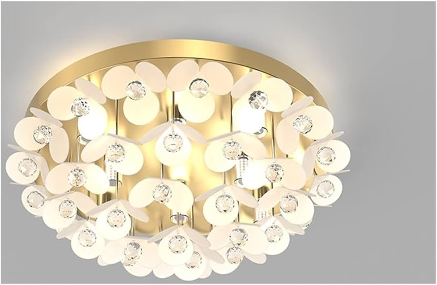 Hanging Lamp, Crystal Chandelier LED Master Bedroom Chandeliers Nordic Room Study Round Modern Mi... | Amazon (US)