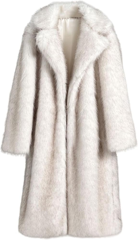 Women's Shaggy Faux Fur Warm Maxi Overcoat Outwear,Fluffy Winter Parka Long Jackets Coats | Amazon (US)