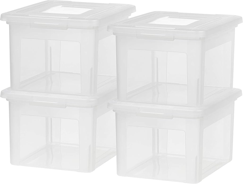 IRIS USA Letter & Legal Size Plastic Storage Bin Tote Organizing File Box with Durable and Secure... | Amazon (US)