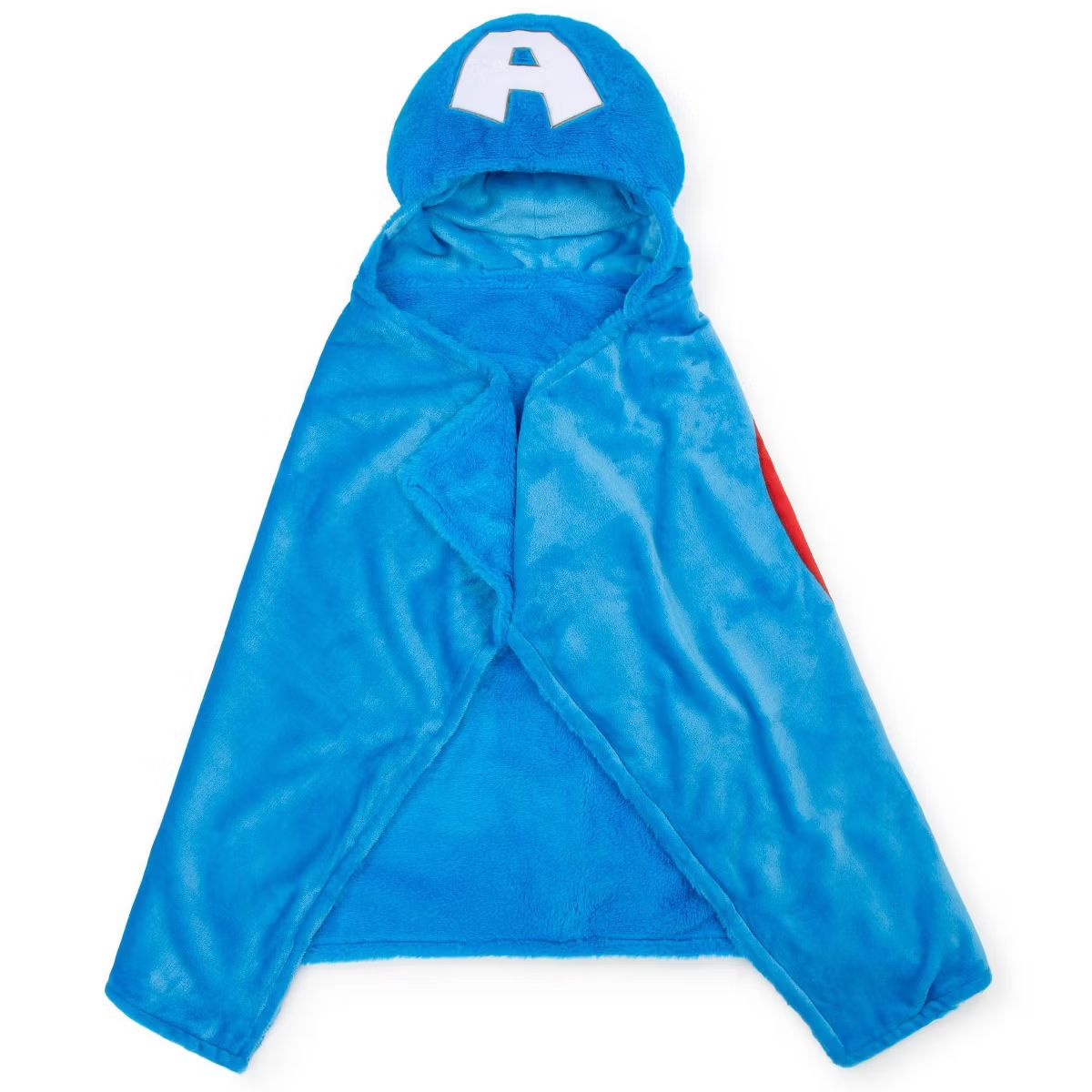 Marvel Captain America Kids' Hooded Blanket Red/Blue | Target