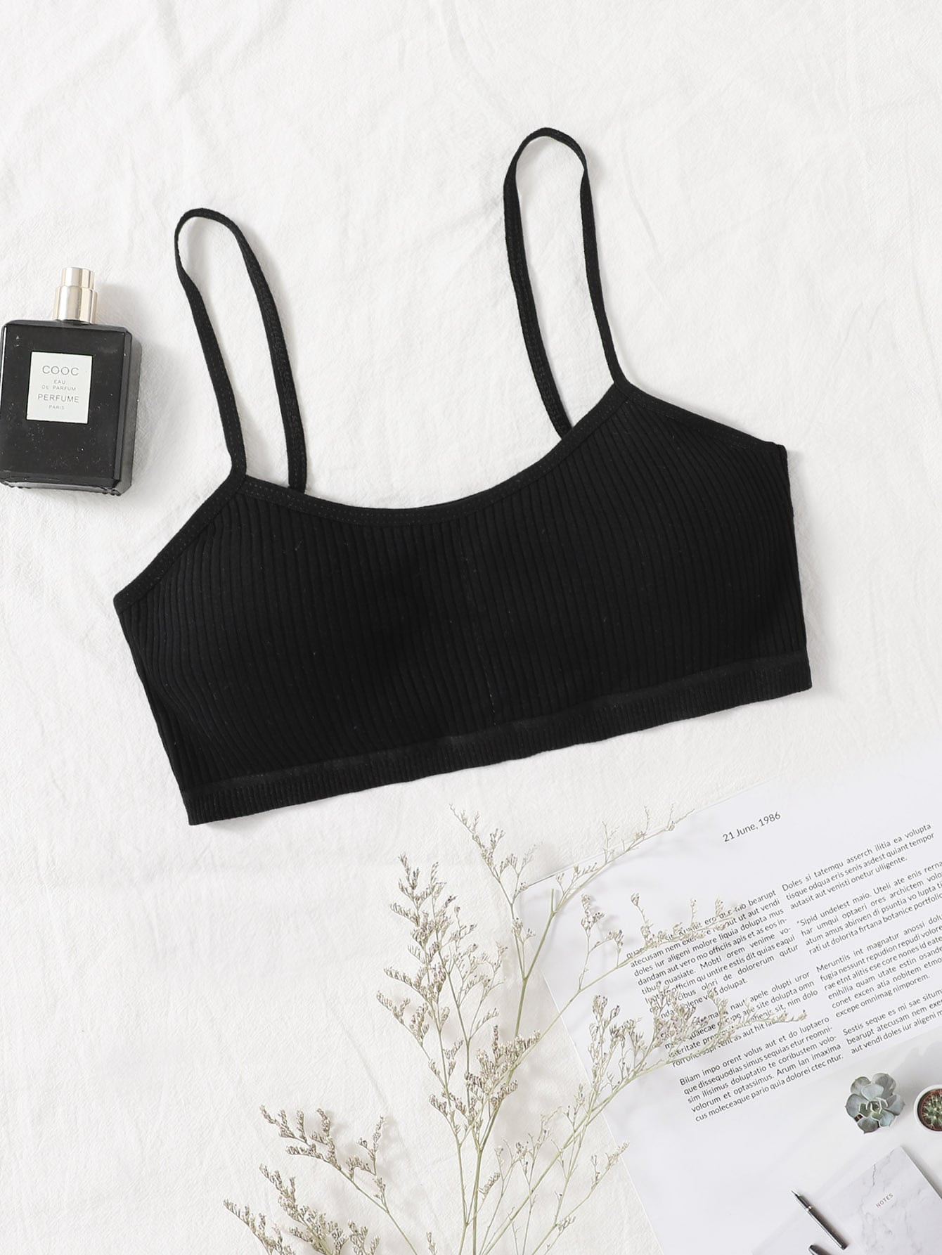 Solid Thin Strap Bralette | SHEIN