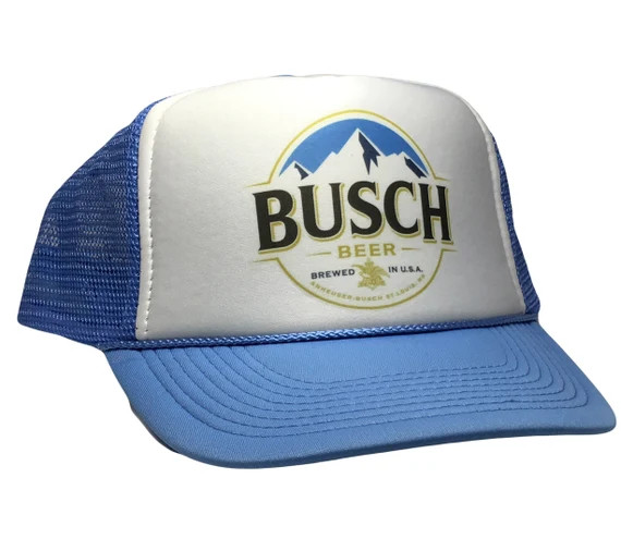 Vintage Busch Beer Hat NASCAR Trucker 80s Mesh Cap Snap Back adjustable light blue New | Etsy (US)