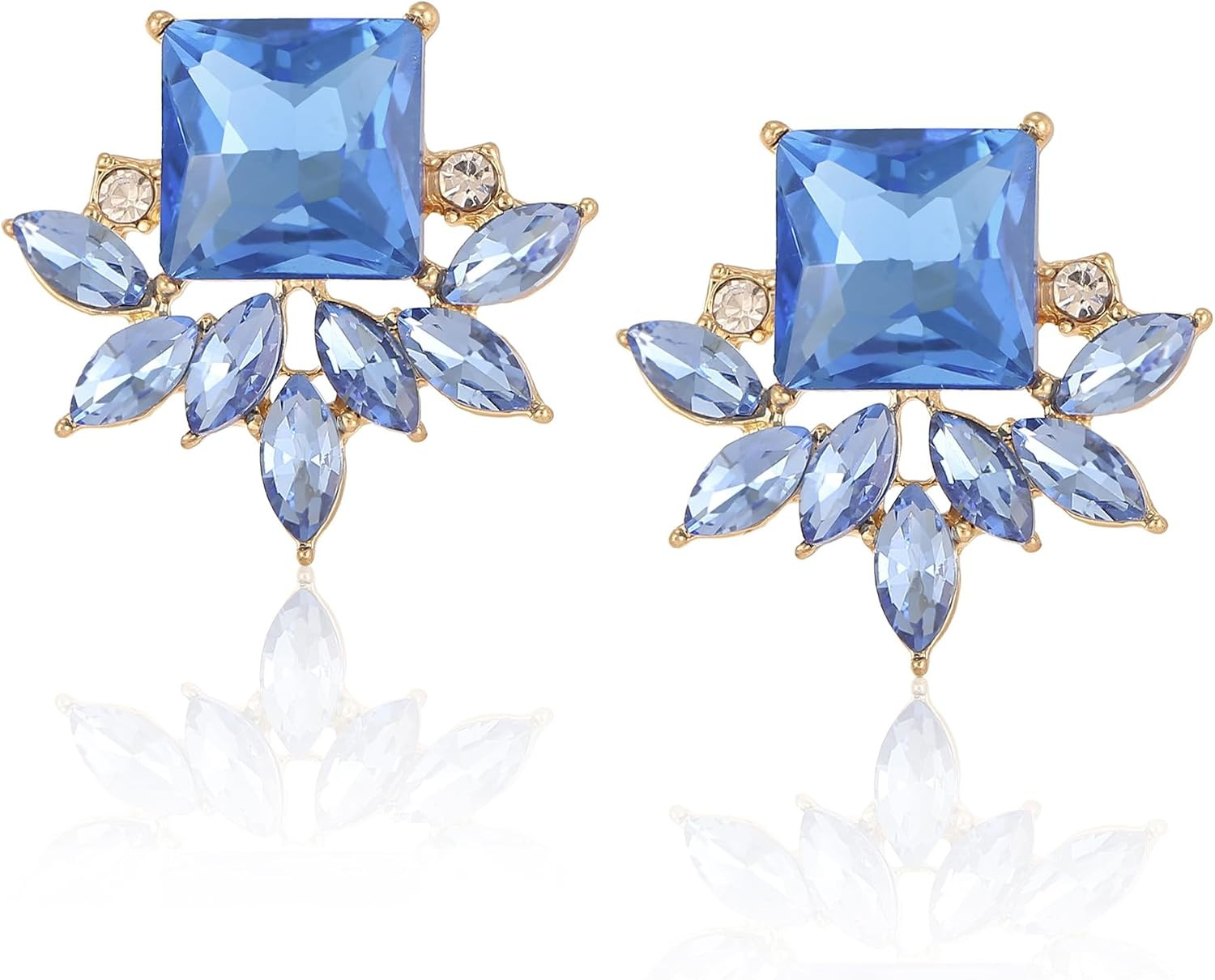 ATIMIGO Vintage Rhinestone Crystal Cluster Drop Earrings Art Deco Hypoallergenic Earrings for Women Wedding Bridal Prom Formal | Amazon (US)