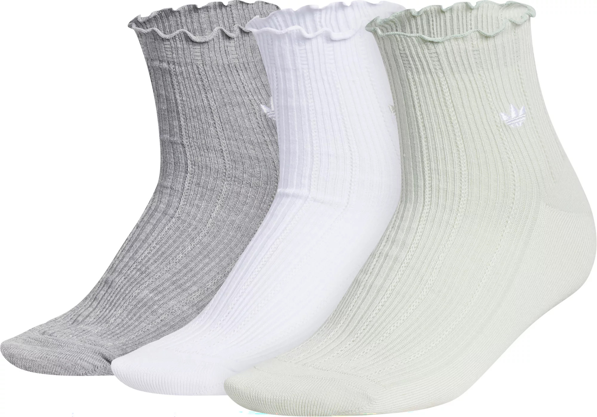 adidas Original's Ruffle Quarter Socks - 3 Pack | Dick's Sporting Goods | DICK'S Sporting Goods