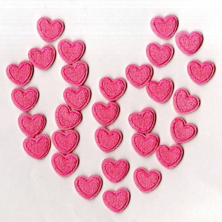 30pcs Cute Pink Heart Embroidered Patches, DIY Iron-On/Sew-On Decorative Stickers, Suitable For C... | SHEIN