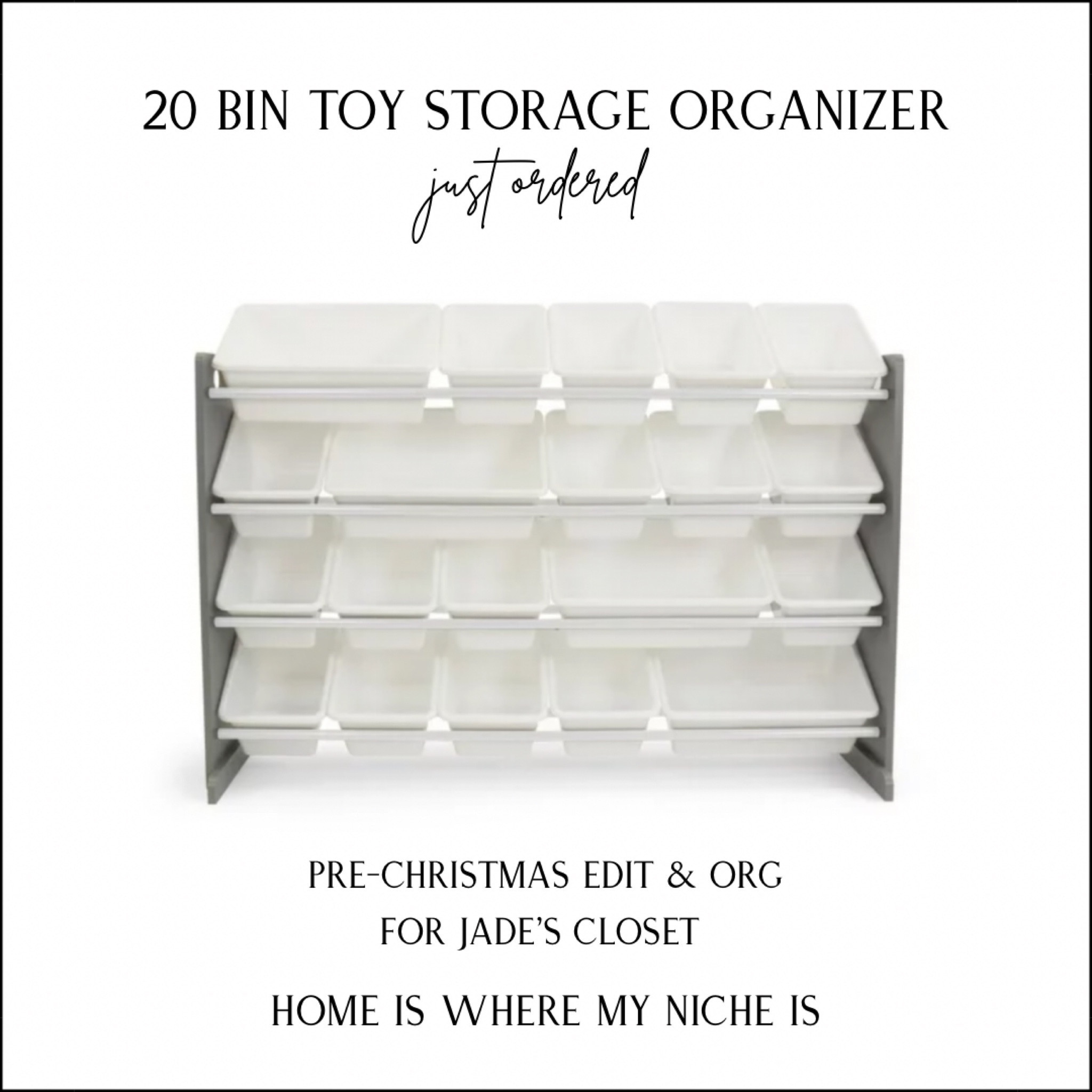 O R G / just ordered this extra large 20 bin toy storage organizer for Jade’s closet…gonna do a pre-Christmas edit & org situation 🙌🏻

Playroom | Play Space | Kids Bedroom | Nursery | Kids Organization | Storage Solution | Toys | Books | Games

#LTKhome #LTKkids #LTKbaby