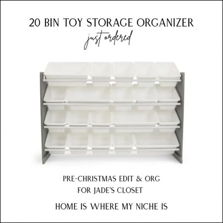 O R G / just ordered this extra large 20 bin toy storage organizer for Jade’s closet…gonna do a pre-Christmas edit & org situation 🙌🏻

Playroom | Play Space | Kids Bedroom | Nursery | Kids Organization | Storage Solution | Toys | Books | Games

#LTKhome #LTKkids #LTKbaby