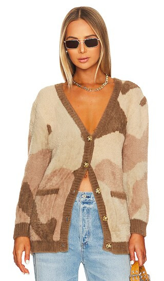 Talon Cardigan in Beige Camo | Revolve Clothing (Global)