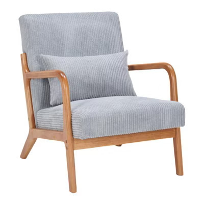 Gulches Antique Light Gray Mid Century Modern Accent Arm Chair Set of 1 Dining Chair | Target