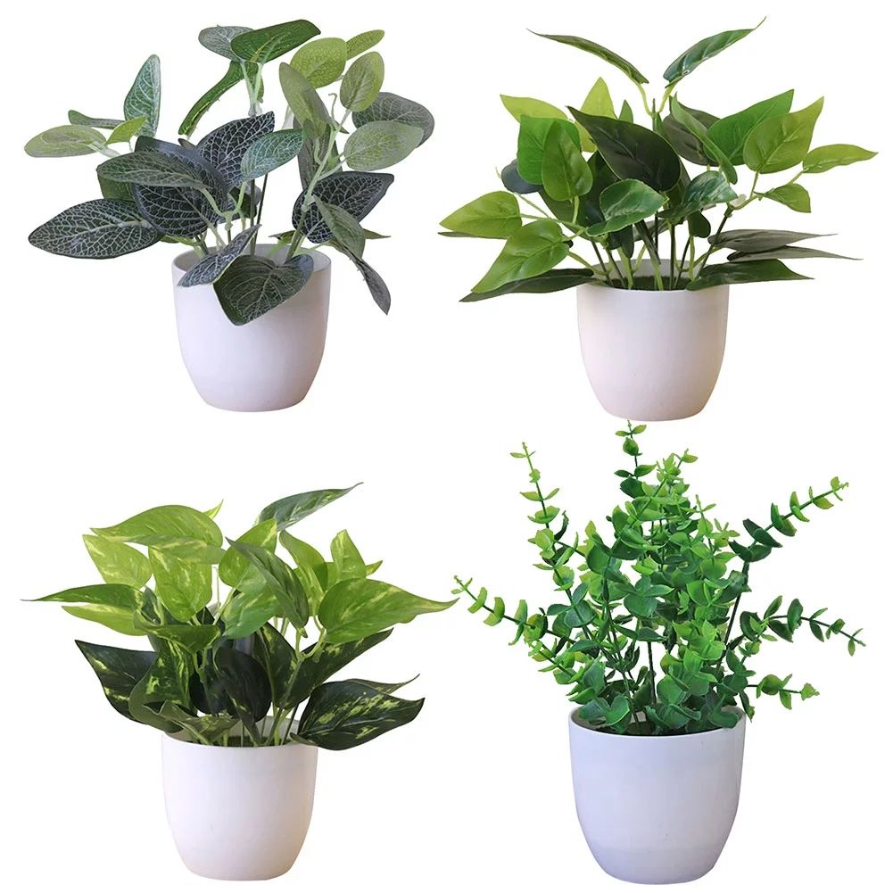 Windfall Mini Potted Artificial Faux Herbs Small Houseplants Plastic Plant Fresh Artificial Folia... | Walmart (US)
