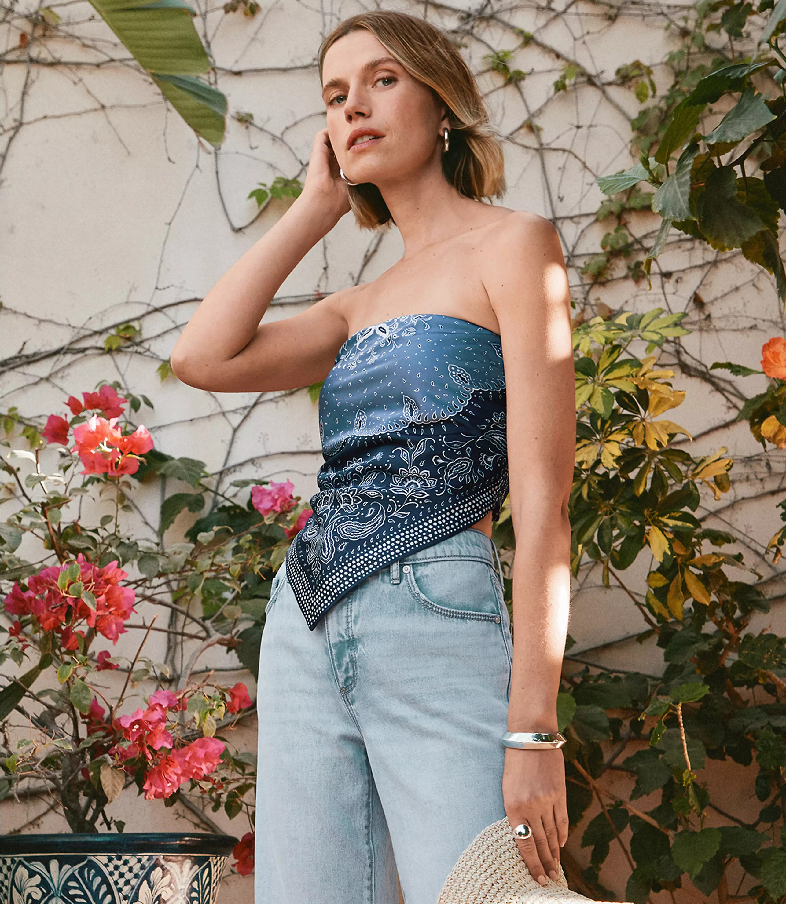 Bandana Strapless Top | LOFT