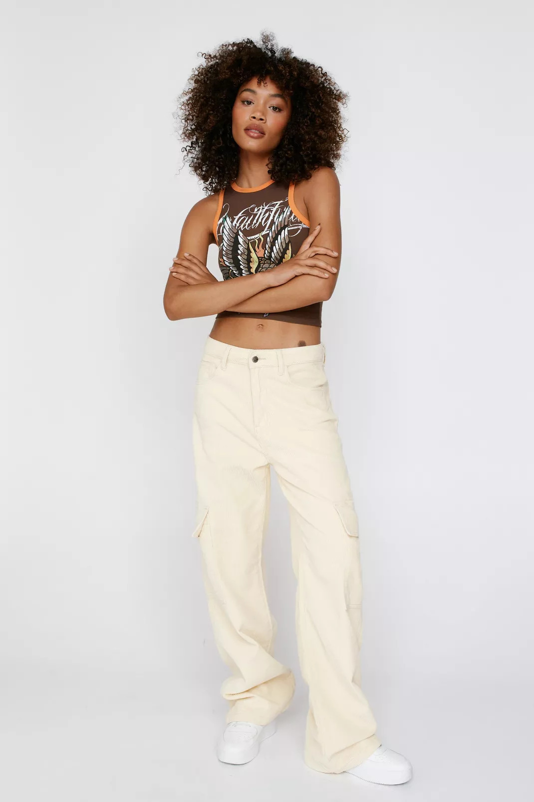 Premium Mid Rise Corduroy Cargo Pants | Nasty Gal (US)