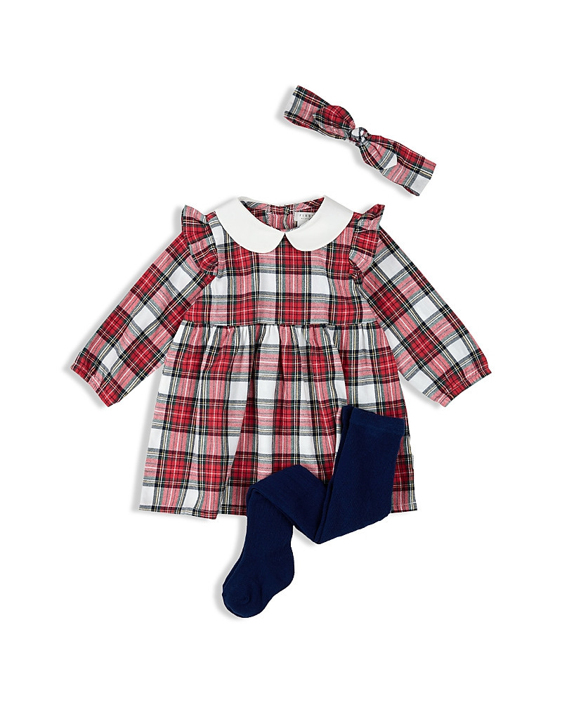 Firsts by petit lem Girls' Plaid Headband, Dress & Footed Tights Set - Baby | Bloomingdale's (US)