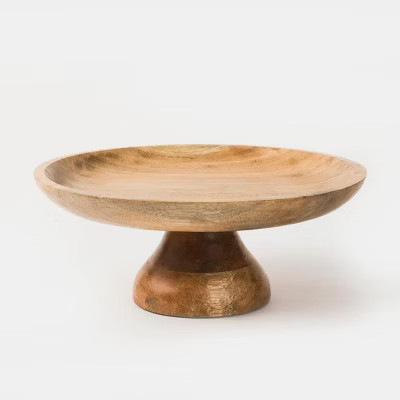 Mela Artisans Sienna Natural Wood Pedestal Bowl | Target