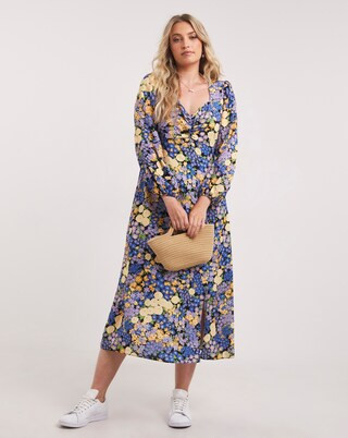 Nobody's Child Rosie Long Sleeve Midi Dress | Simply Be (UK)