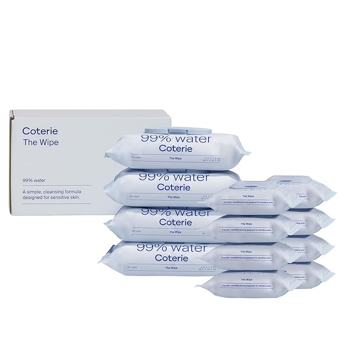 Coterie Baby Wipes for Sensitive Skin, Plant-Based & Plastic-Free Fibers, 99% Water, Hypoallergen... | Amazon (US)