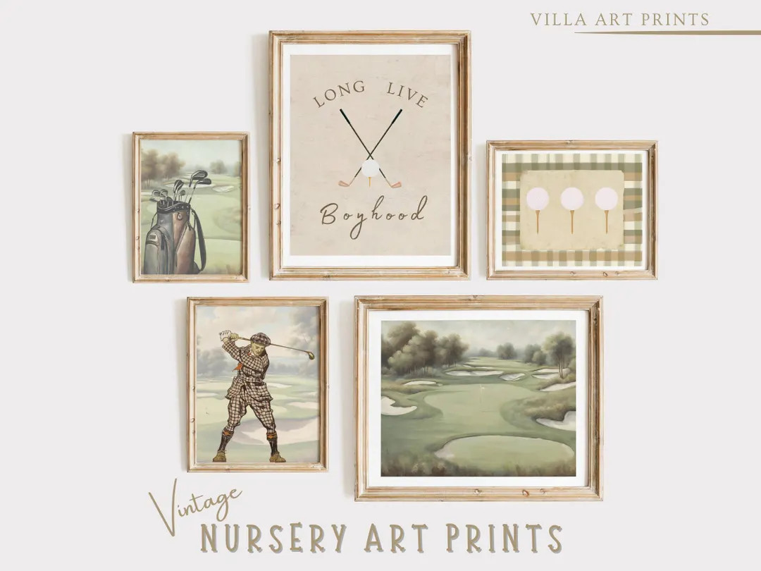 Golf Prints Boy Room Wall Art Vintage Sport Nursery Art Prints Vintage Golf Boy Room Decor Nurser... | Etsy (US)