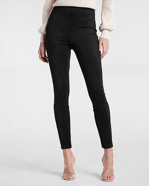Super High Waisted Faux Suede Leggings | Express