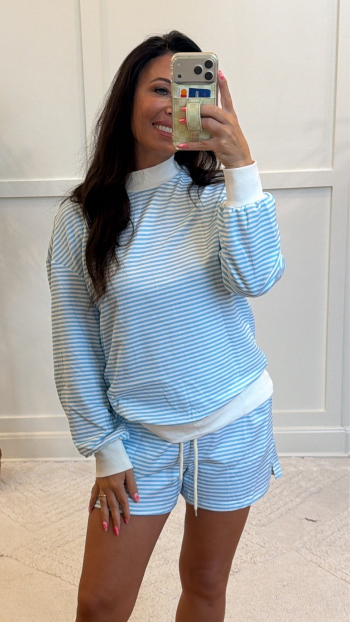 Blue Striped Lounge Set (Close-Up)
This set is giving cozy meets cute! 💙 Perfect for lounging at home or throwing on with sneakers for an effortless everyday look.
#LTKStyle #Loungewear #EverydayOutfit #AthleisureStyle #CozyVibes #StyleInspo #LTKFinds #ComfyFashion #CasualChic #OOTD

#LTKSaleAlert #LTKActive #LTKstorytime