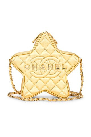 Chanel Lambskin Walk Of Fame Star Shoulder Bag in Metallic Gold | FWRD 