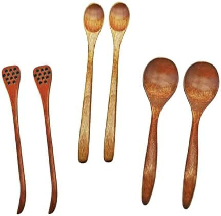 6pcs Long Coffee Stirring Spoons, Wooden 7.7 inch Honey Coffee Stirring Spoonswith Handle Cocktai... | Amazon (US)