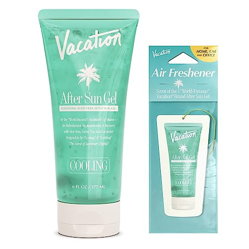 VACATION After Sun Gel & Air Freshener Bundle, Soothing Aloe Vera for Sunburn Relief, Hydrating & Cooling, Non-Sticky Aftersun Care, Alcohol Free, 6 Fl. Oz. | Amazon (US)