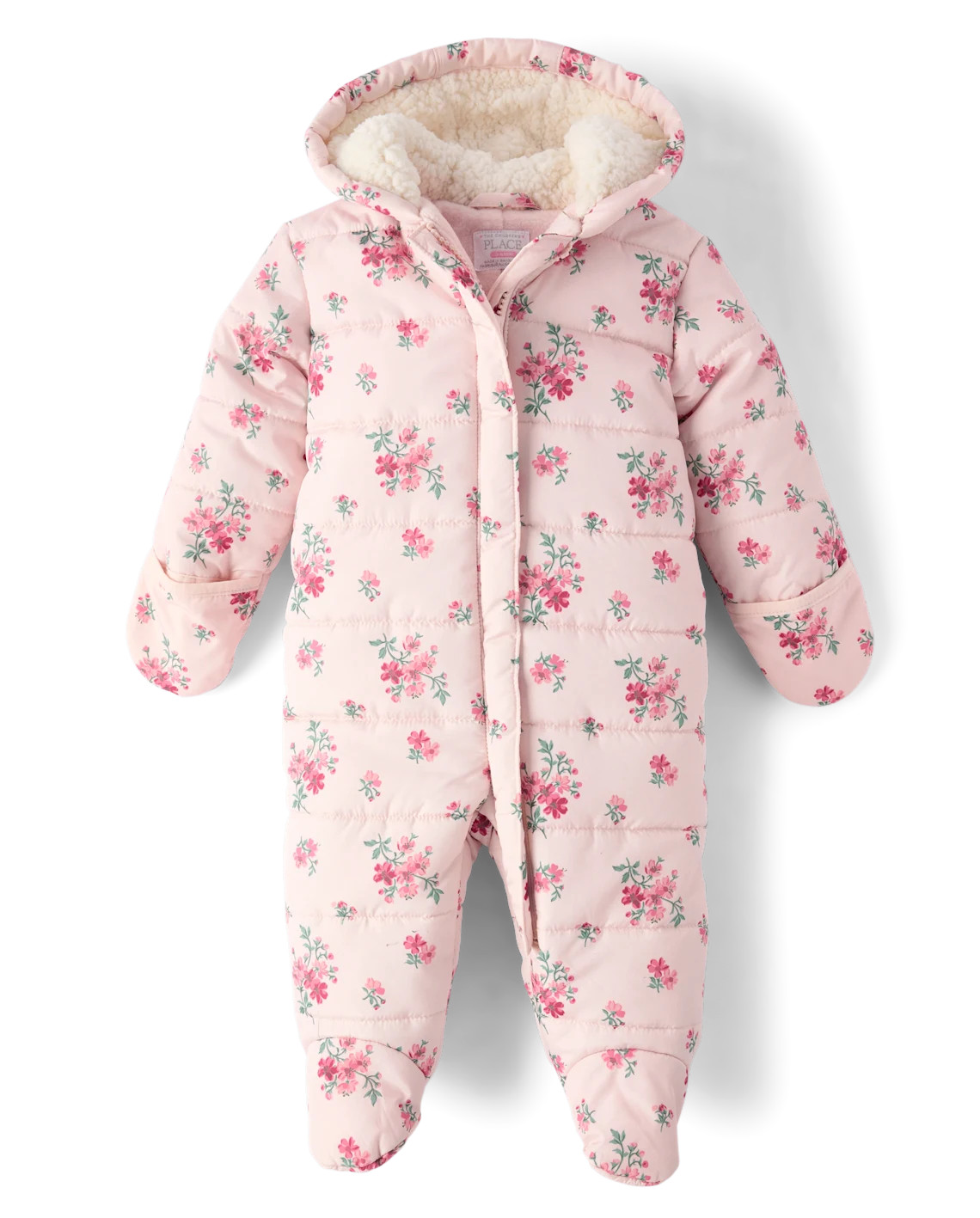 Baby Girls Floral Snowsuit - pink | The Children's Place