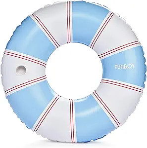 FUNBOY Giant Vintage Stripe Inflatable Pool Float with Cup Holder 48" Pool Float for Adults|Inner... | Amazon (US)