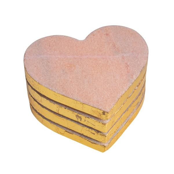 Mud Pie Pink Marble Heart Coaster | Mud Pie