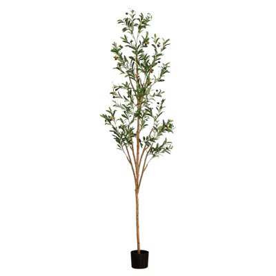 Nearly Natural 7-ft Artificial Olive Tree with Natural Trunk | Target