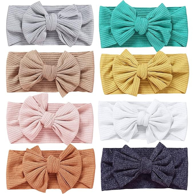 Baby Headbands Hair Bow Nylon Elastics for Newborn Infant Girl Headband Bows Child Hair Accessori... | Amazon (US)