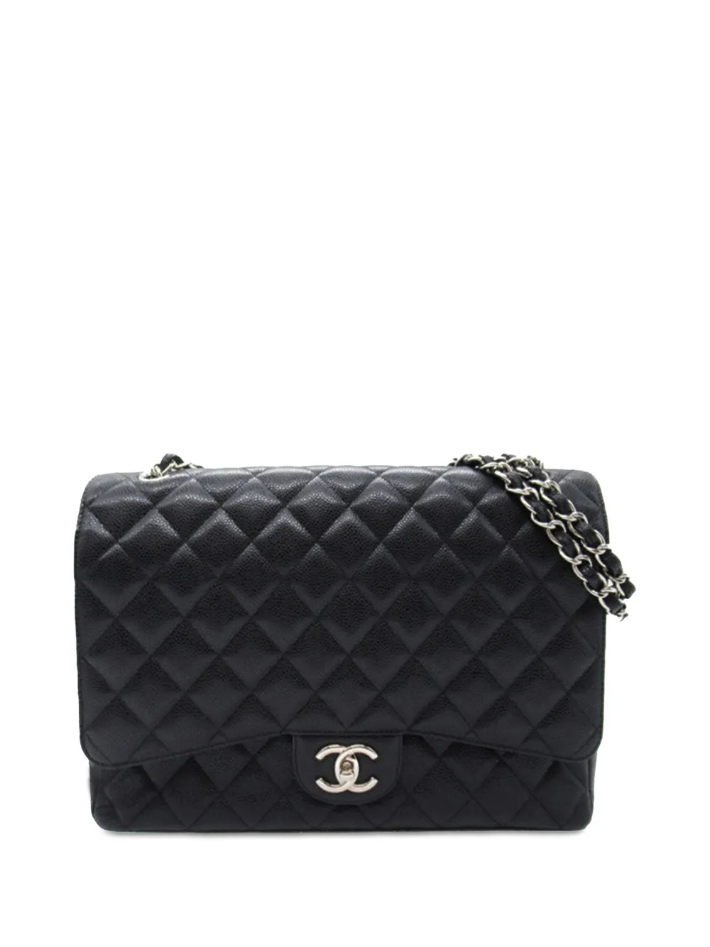 CHANEL Pre-Owned 2010-2011 Maxi Classic Caviar Double Flap shoulder bag - Black | Farfetch Global
