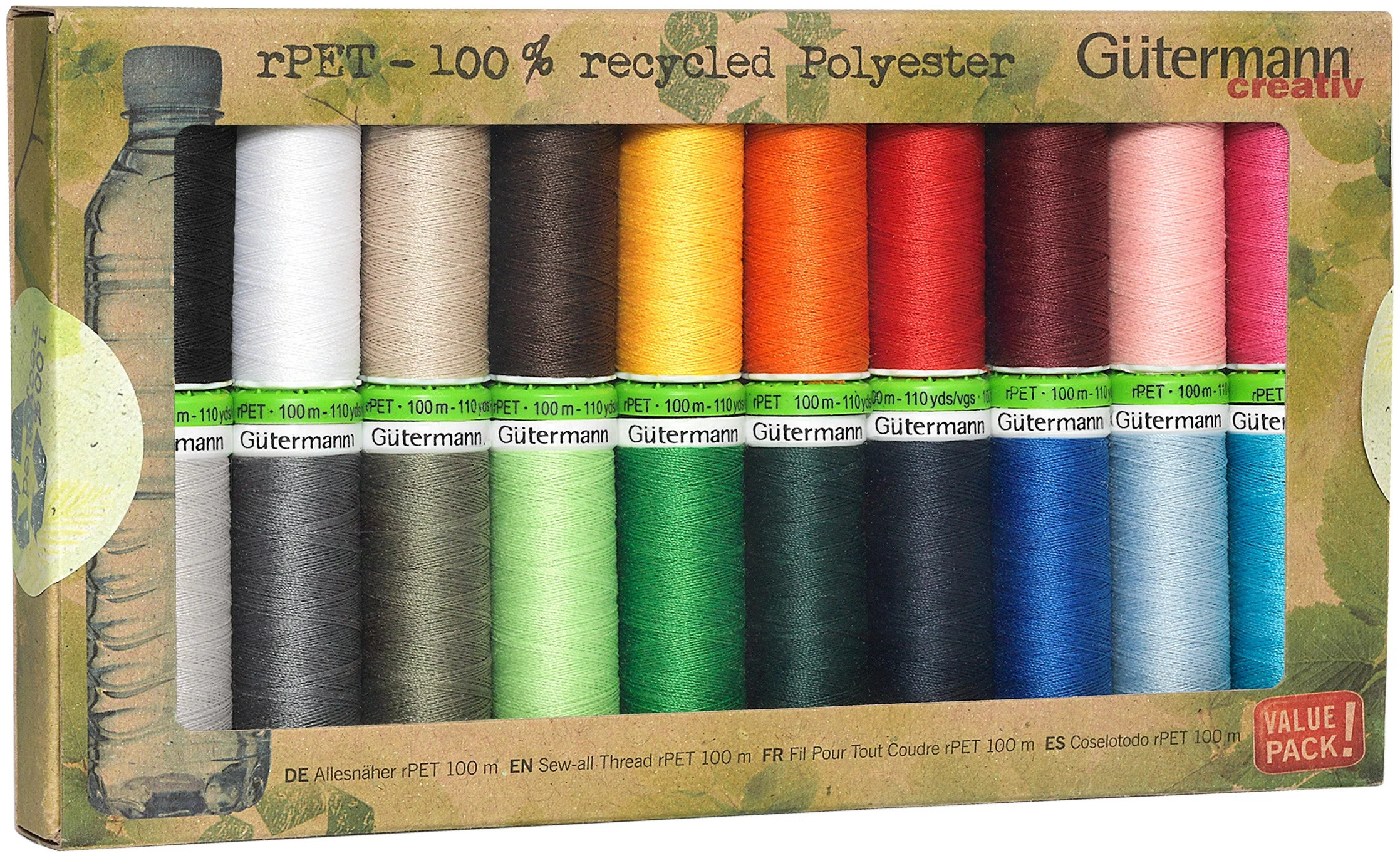 Gutermann rPET Polyester Sew-All Thread Set - 20 Spools-Popular | Walmart (US)