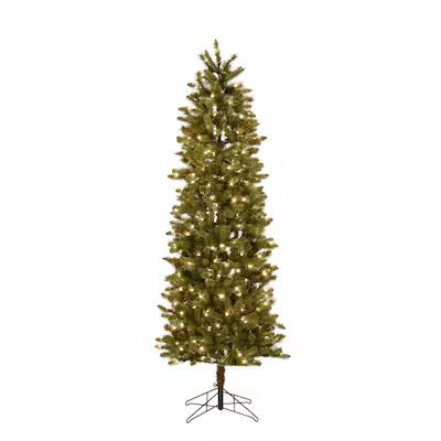 Holiday Living  7-ft Sonoma Pine Pre-lit Slim Artificial Christmas Tree with Incandescent Lights | Lowe's