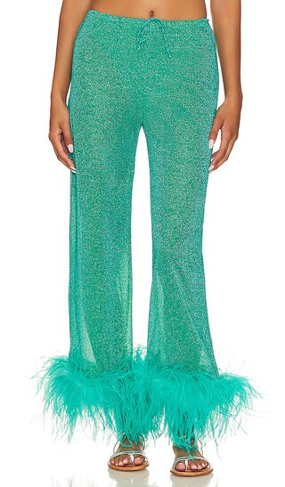 Lumiere Plumage Long Pants in Aquamarine | Revolve Clothing (Global)