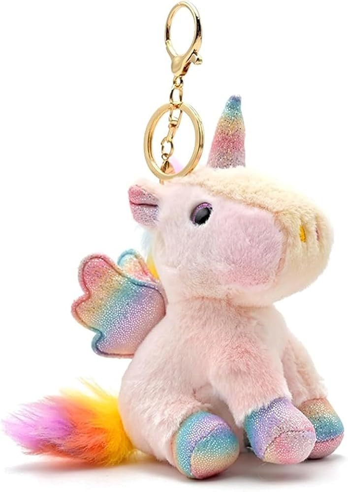 Cute Plush Unicorn Keychain Rainbow Unicorn Stuffed Animals Keyring Charm Handbag Pendant | Amazon (US)