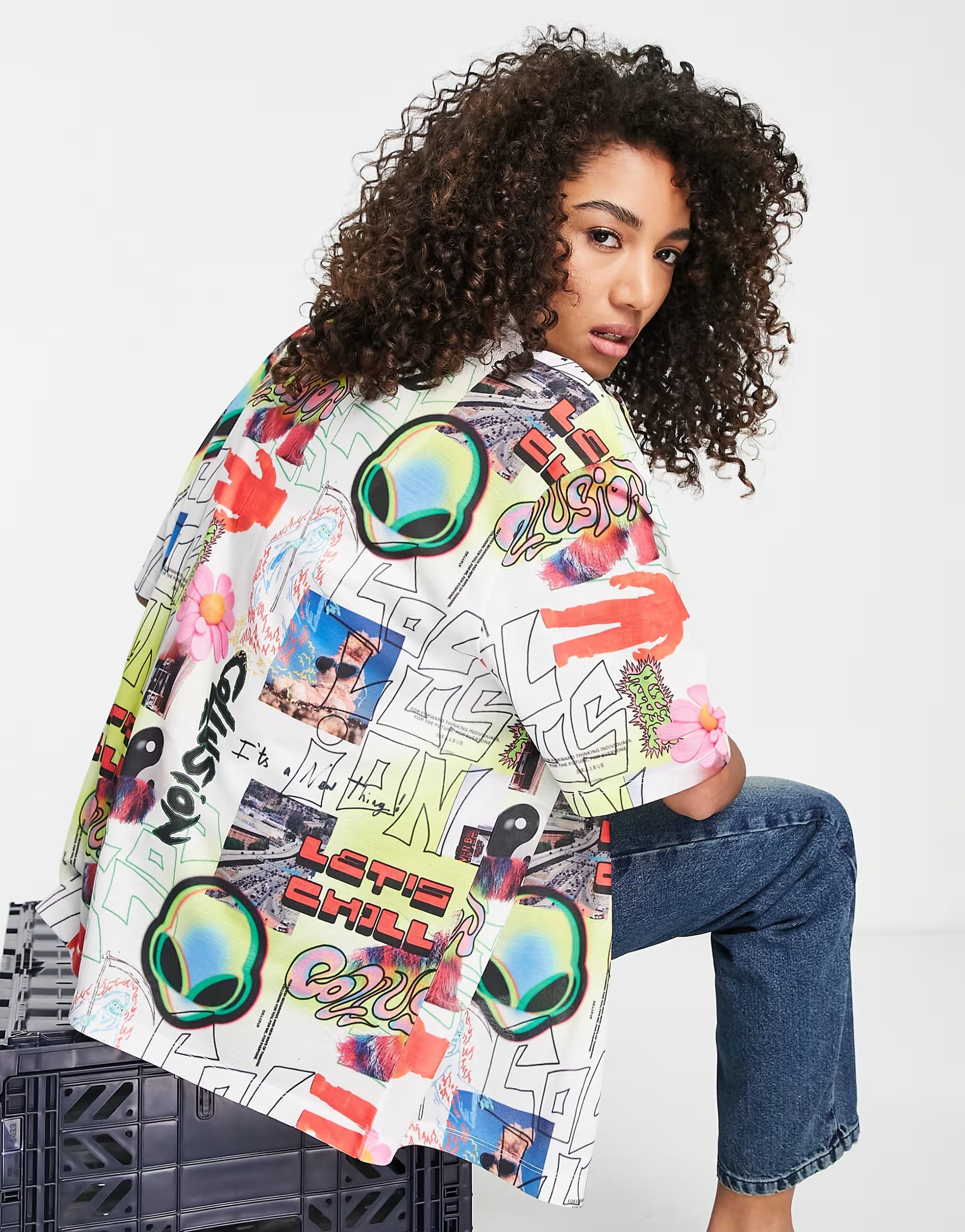 COLLUSION Unisex printed shirt in pique | ASOS | ASOS (Global)