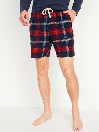 Matching Plaid Flannel Pajama Shorts for Men -- 7.5-inch inseam | Old Navy (US)