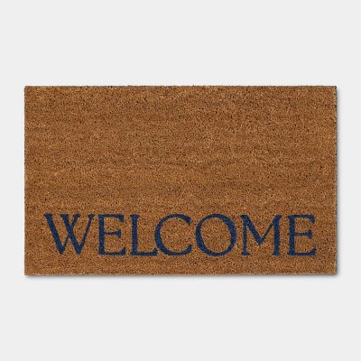 Welcome Tufted Coir Doormat Blue - Threshold™ | Target