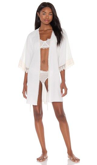 Flora Nikrooz Blythe Matte Charmeuse Robe in White,Ivory. - size M (also in L, S, XS) | Revolve Clothing (Global)
