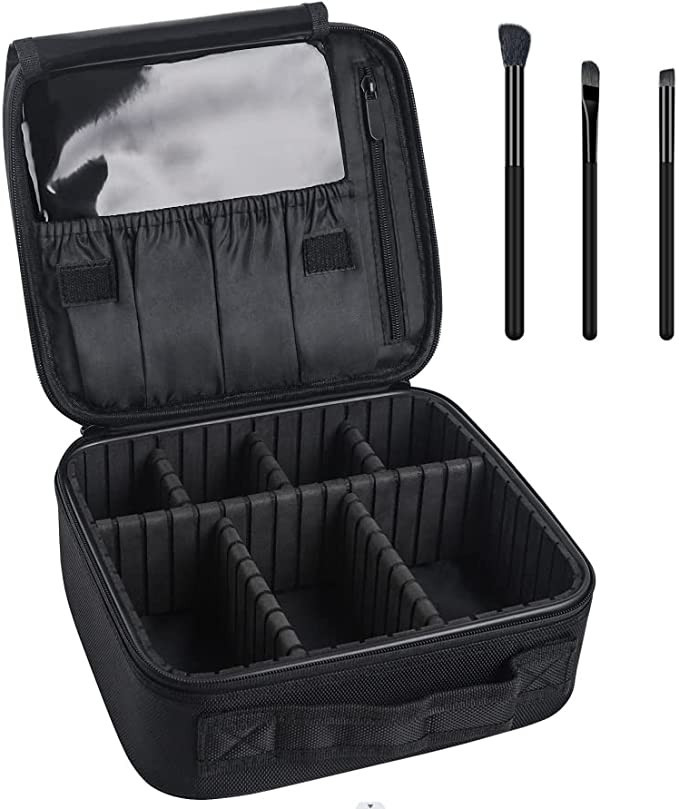 DISEN Makeup Bag Organizer, Travel Makeup Bag with Extra 3 Brushes, Adjustable Dividers, Makeup B... | Amazon (US)