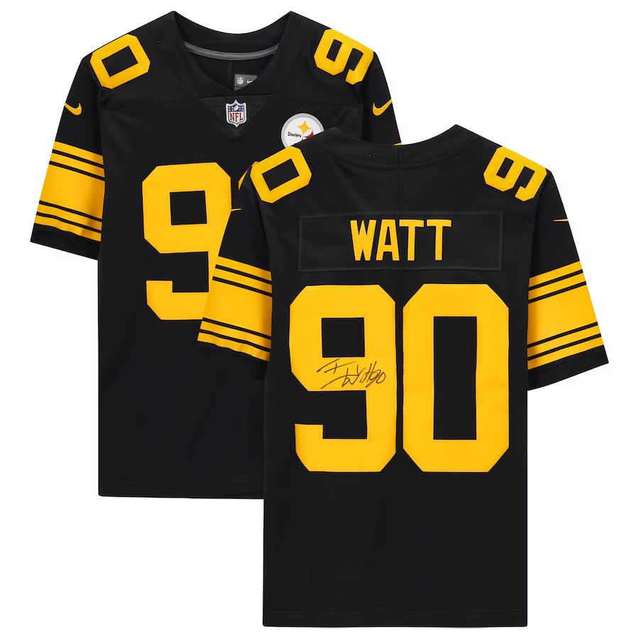 T.J. Watt Pittsburgh Steelers Fanatics Authentic Autographed Nike Color Rush Limited Jersey - Bla... | Fanatics