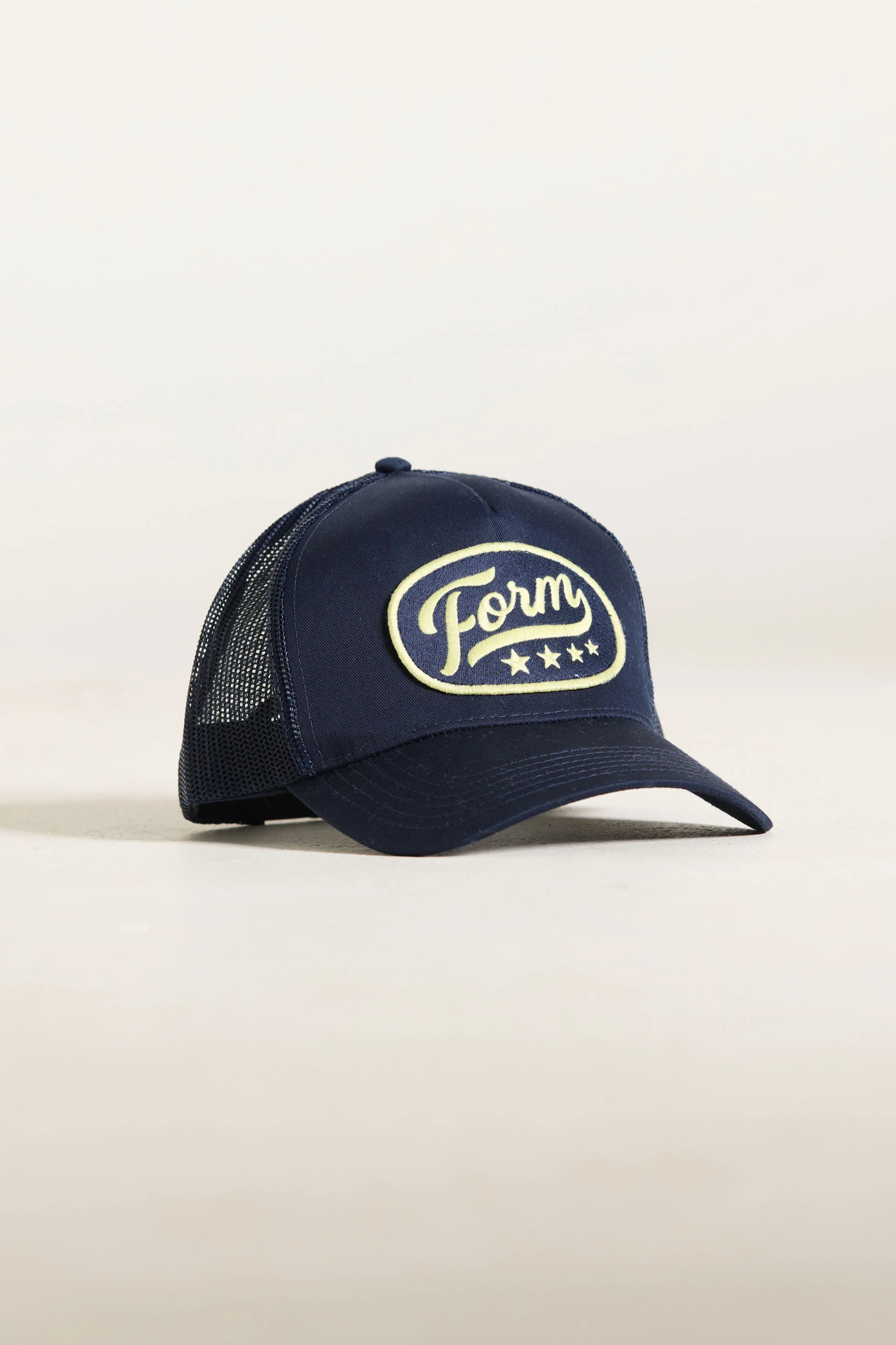 FORM Patch Trucker Hat - Navy/Lemon | FORM