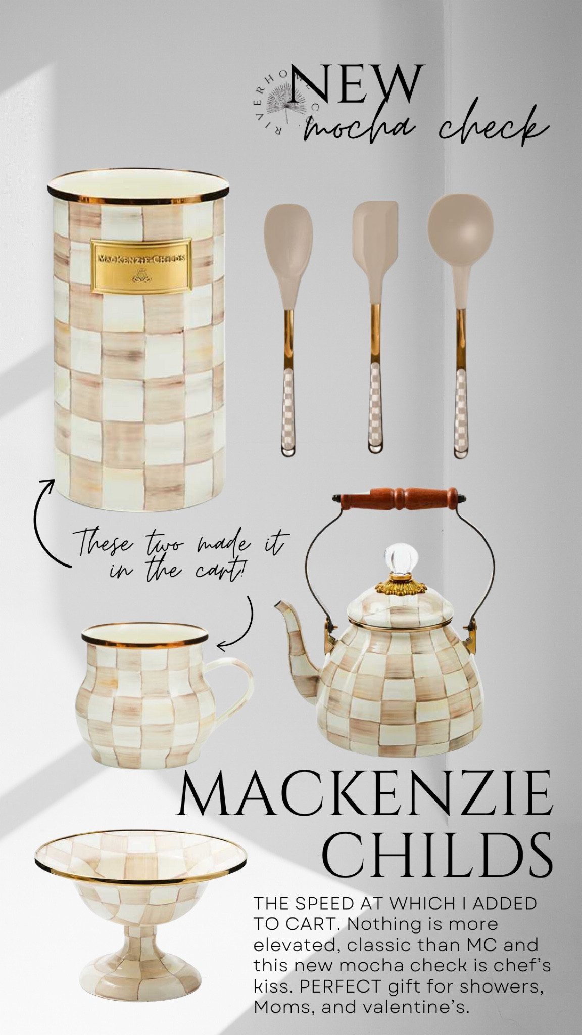 THE SPEED AT WHICH I ADDED TO CART. My links are only letting me add the two things I bought, LOL. So take a look at the other items I show here. I have. Y eye on them too! Nothing is more elevated, classic than Mackenzie Childs and this new mocha check is chef’s kiss. PERFECT gift for showers, Moms, and valentine’s. Shower gift, mom gift, mother in law gift, sister gift, valentines gift. 

#LTKHome #LTKFamily #LTKGiftGuide