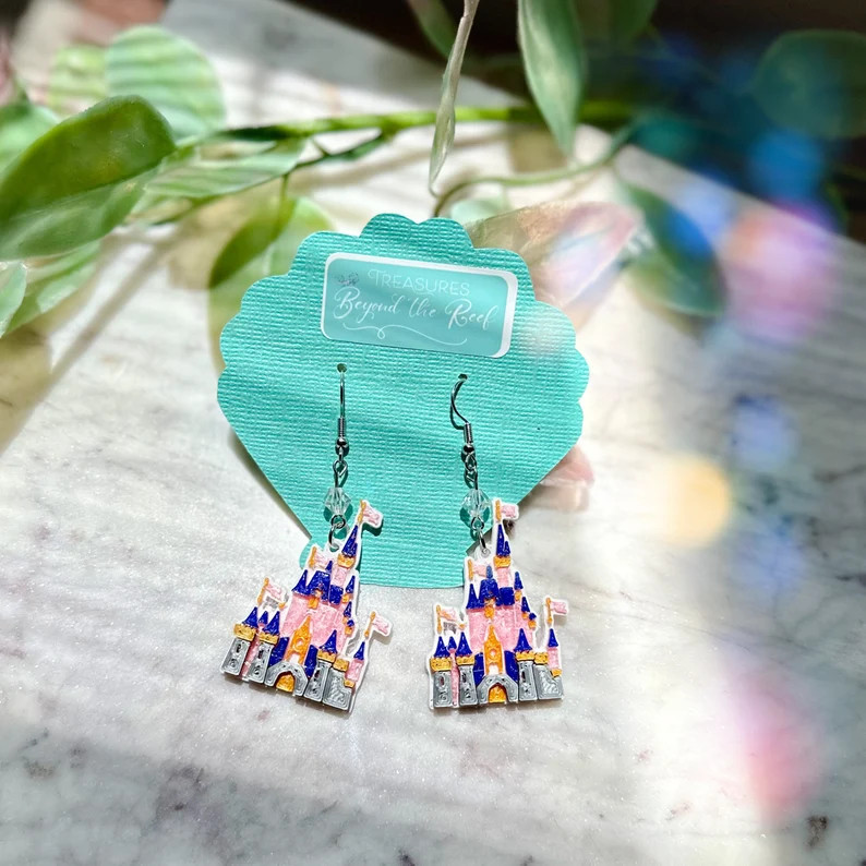 WDW Castle Earrings - Cinderella’s Castle - Disneyworld Earrings - Disneyworld Castle Earrings ... | Etsy (US)
